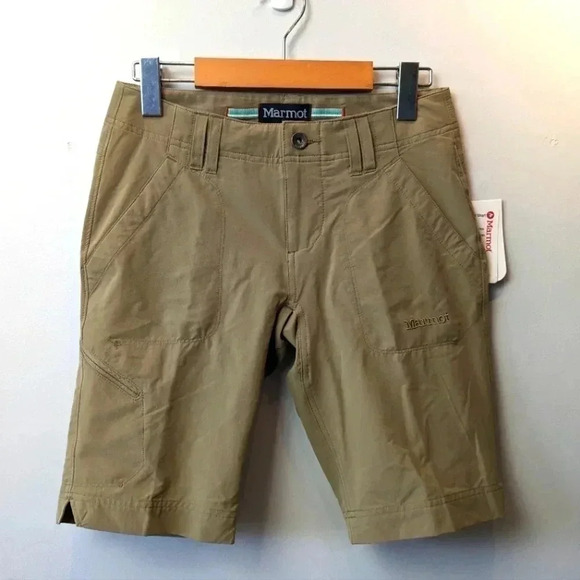 NWT MARMOT LOBO's women Short size 2 Tan color with  lots of pockets - Picture 1 of 16